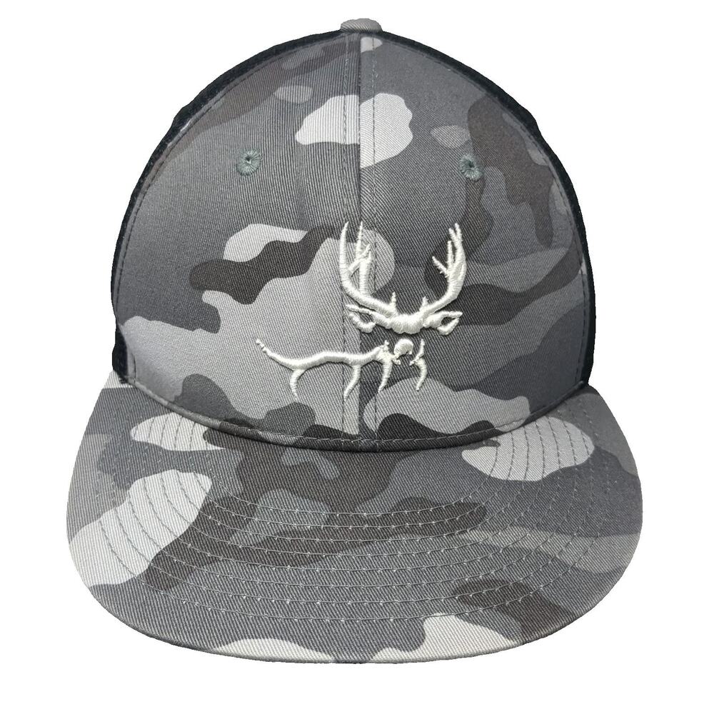 Decky Trucker Hat Gray Camo One Size Desert Pine Hunting Deer Antler Snapback